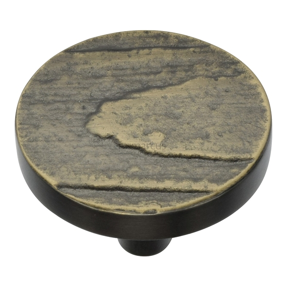 C3697 38-AB • 38 x 8 x 26mm • Aged Brass • Heritage Brass Round Pine Cabinet Knob